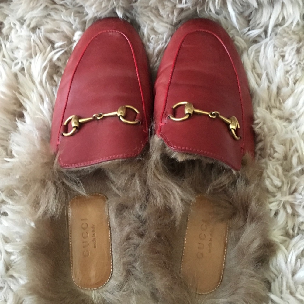 💃🏻 🤝Swapped❗️🤝💃🏻 Gucci Princetown fur slides - Picture 5 of 8